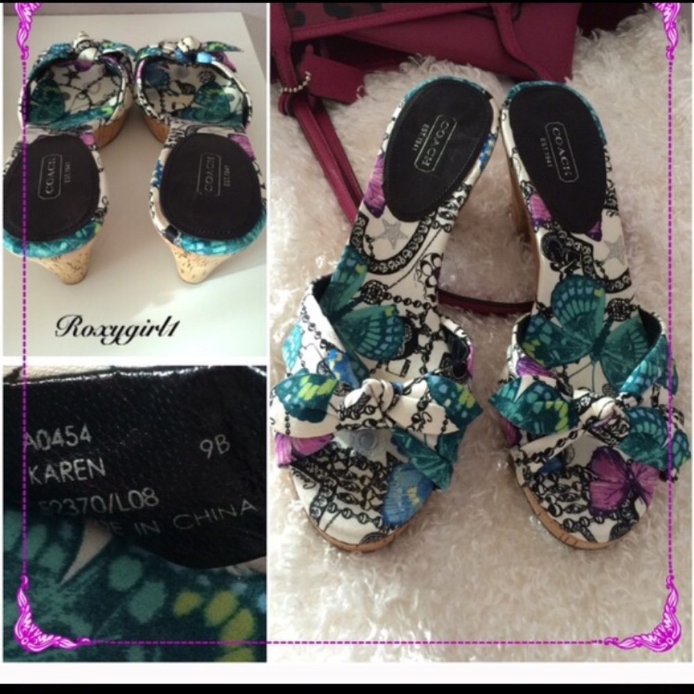 COPY - Coach Karen Butterfly 🦋 & Charm Wedges sz.9 RARE